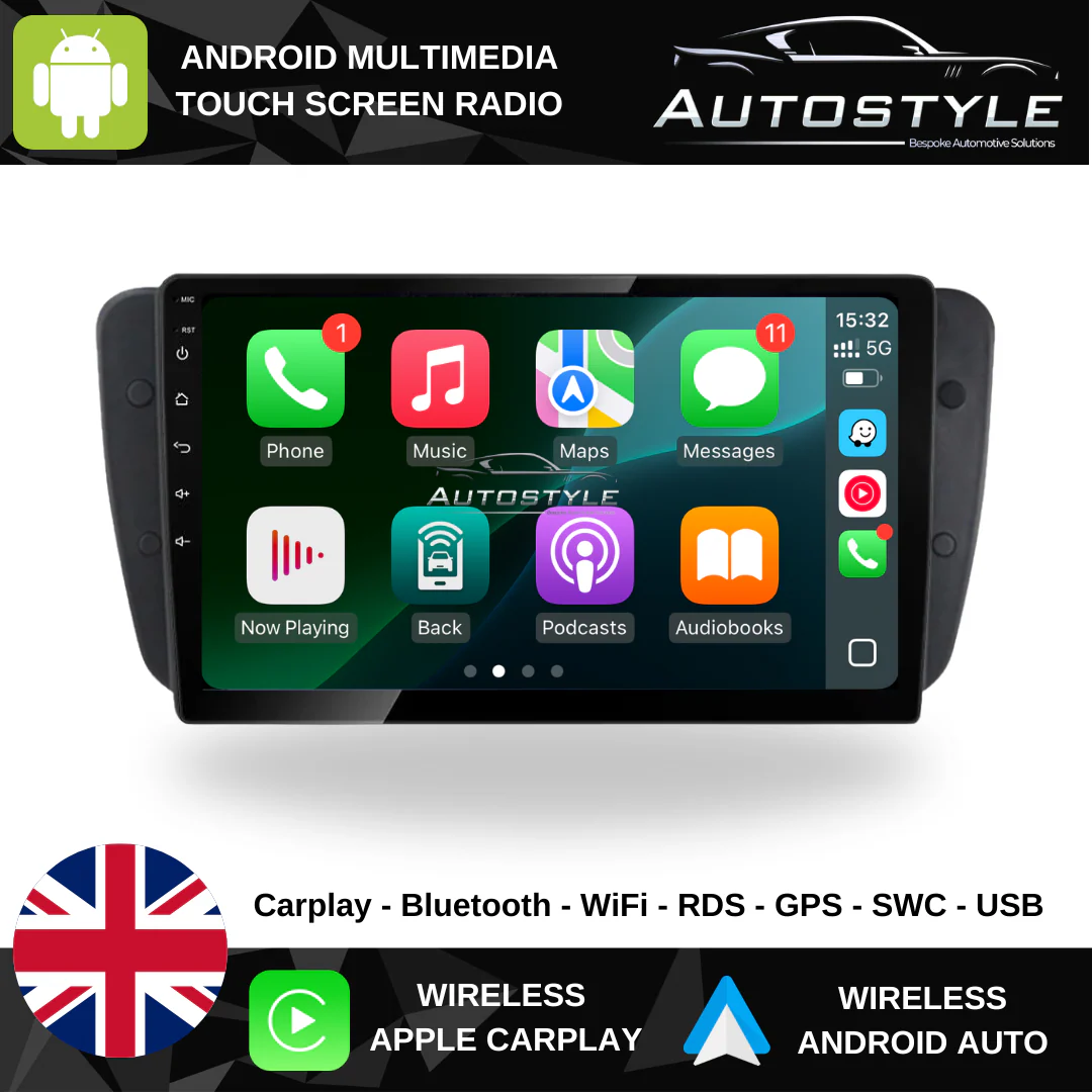 SEAT IBIZA (2008-2015) Apple Carplay / Android Auto 9" Stereo Upgrade - Image 2