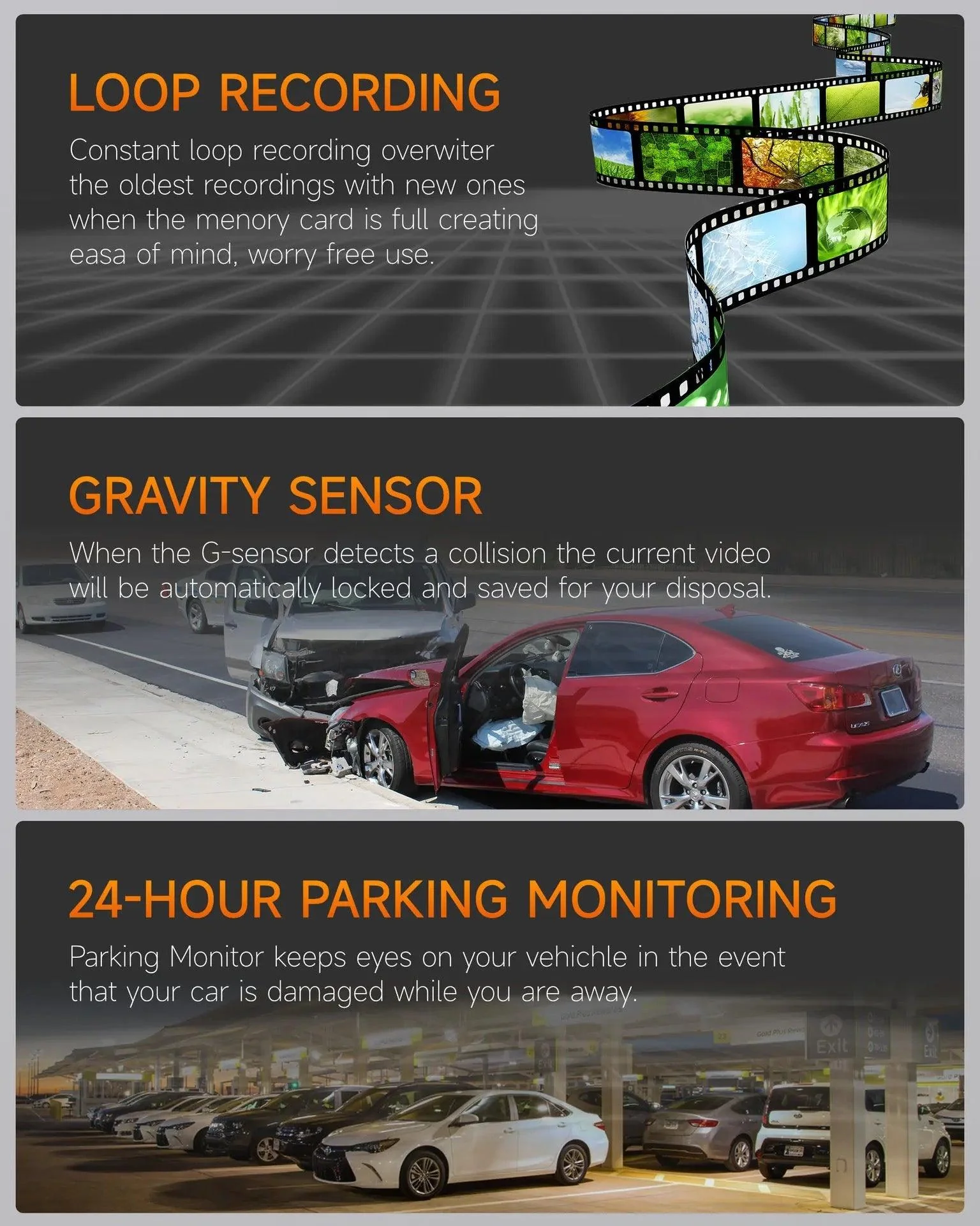 A207 Front & Rear Dashcam 32GB WiFi GPS - Image 6
