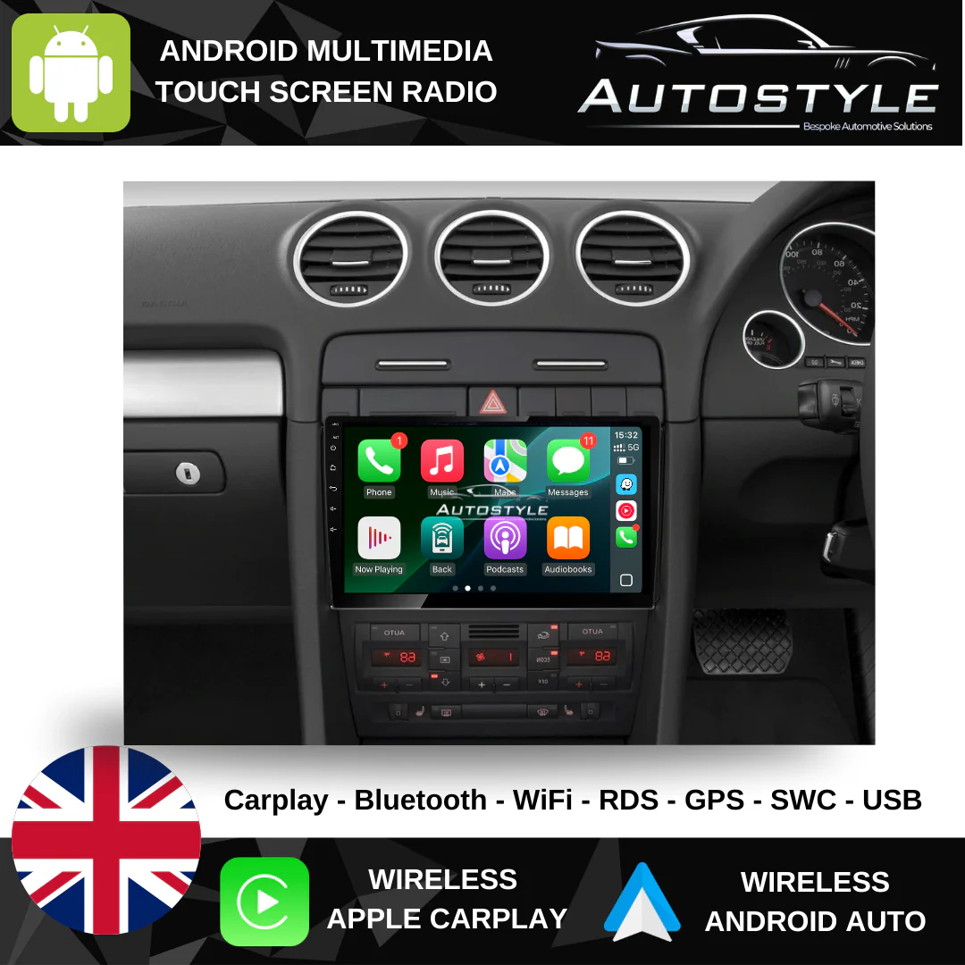 Audi A4 / Seat Exeo Apple Carplay / Android Auto 9" Stereo Upgrade (2002-12) - Image 3