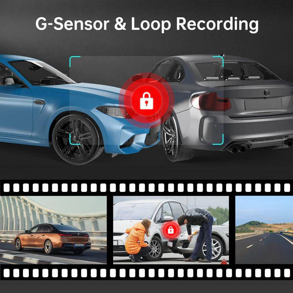 AZDOME M300 1CH Dash Cam 1296P with Voice Control 24H Parking Mode No Card - Image 6