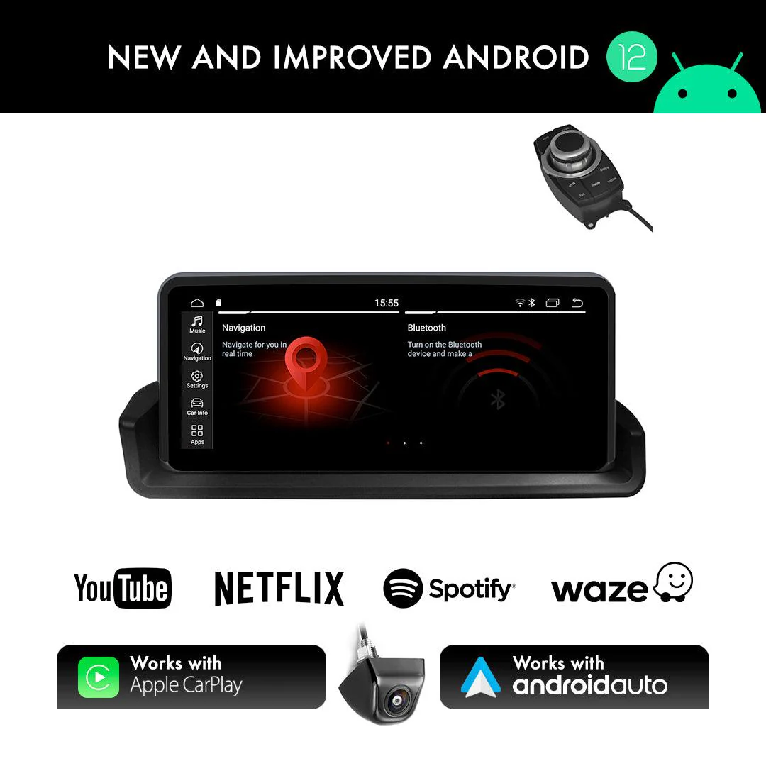 BMW 3 Series E90/E91/E92/E93 (2005-2012) Apple CarPlay Android Auto 10.25" Touch Screen - Image 4