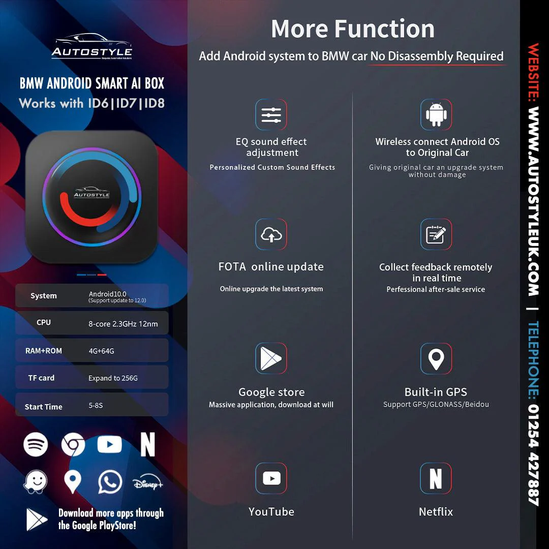 BMW ID6/ID7/ID8 Android Smart AI Box for cars with OEM Apple CarPlay - Image 4