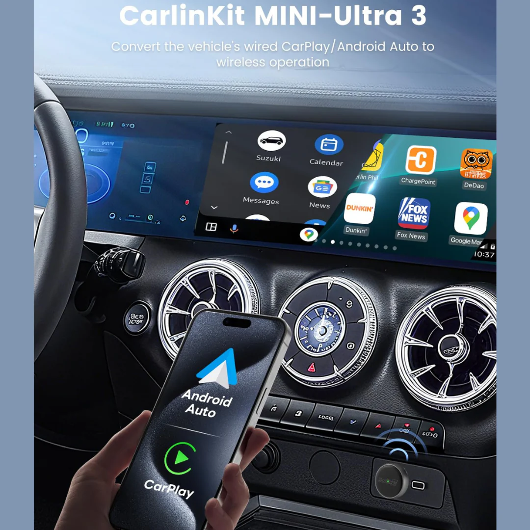 CarlinKit MINI-Ultra 3 Wireless Adater - Converts wired CarPlay/Android Auto to wireless - Image 4