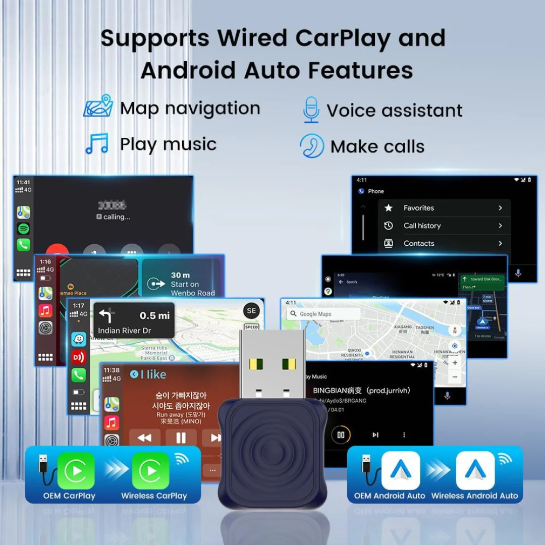 Carlinkit Mini Ultra - Wireless Adapter - Converts wired CarPlay/Android Auto to wireless 2016+ - Image 4