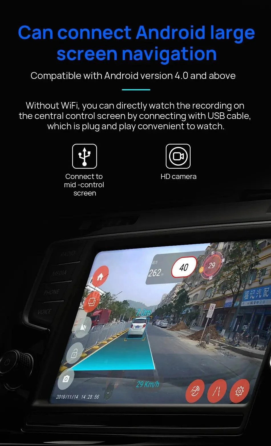 W7 1080P HD DVR DASH CAMERA ADAS FOR ANDROID SCREENS - Image 5