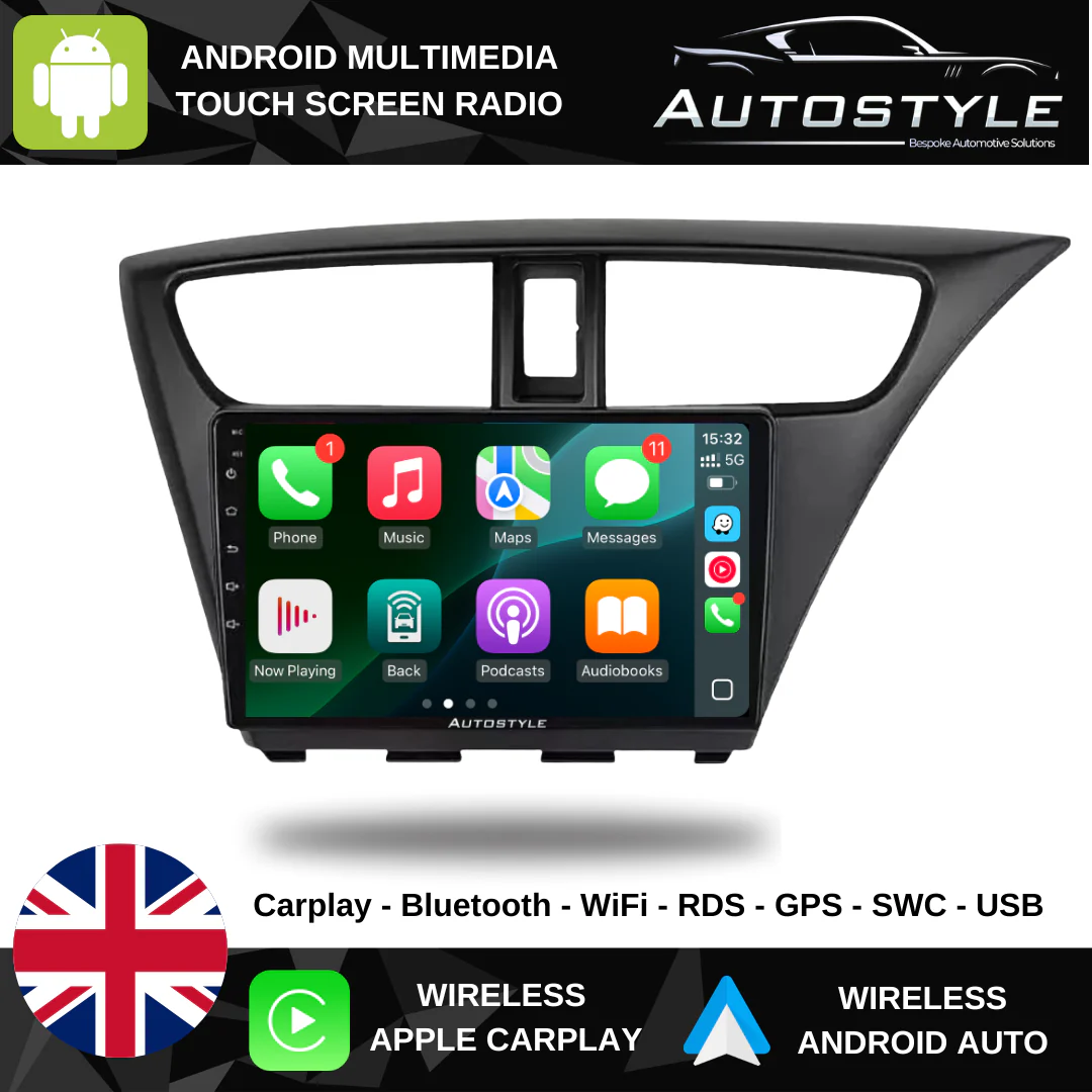 Honda Civic 9 FK Apple Carplay / Android Auto 09" Stereo Upgrade 2011-2017 - Image 3