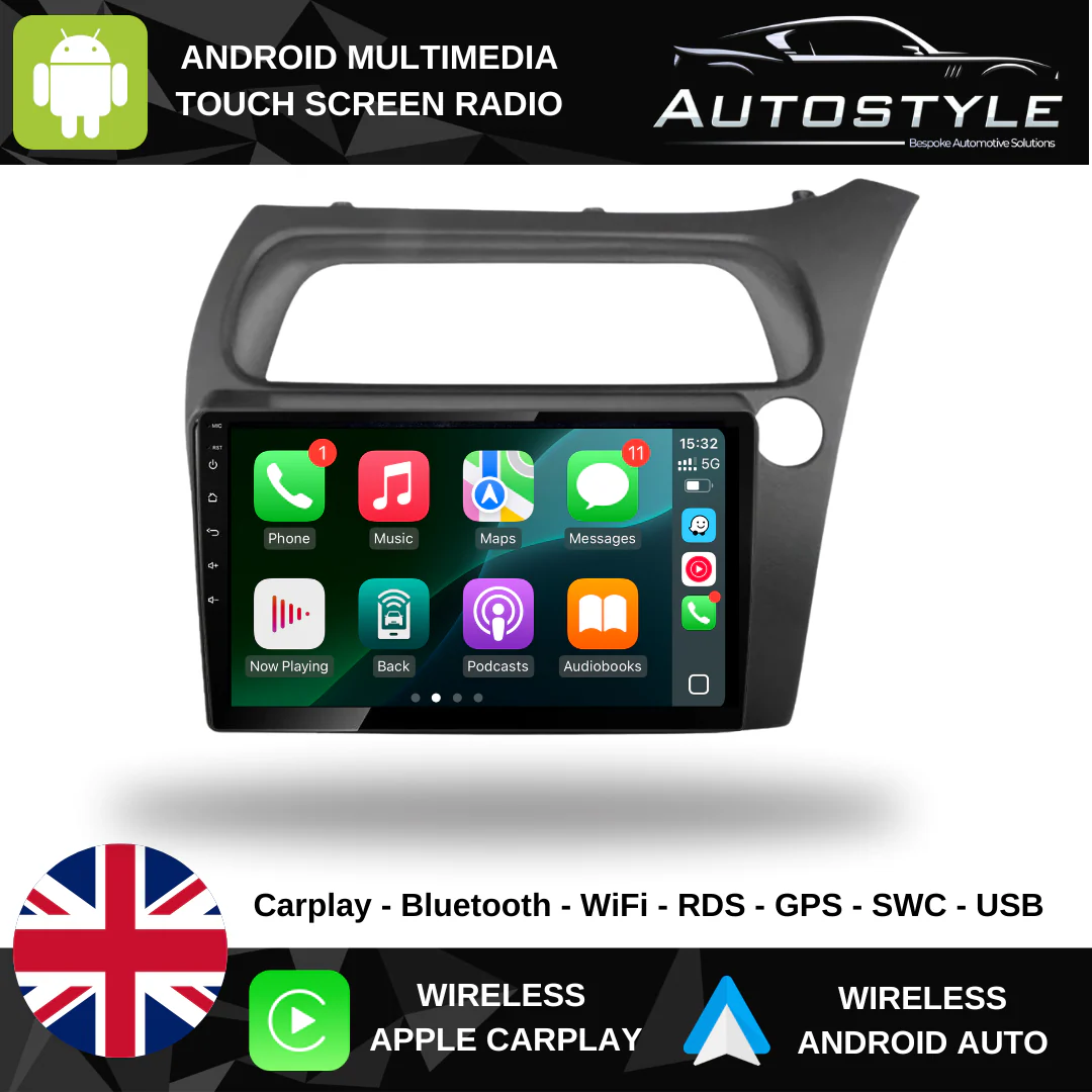 Honda Civic Apple Carplay / Android Auto 09" Stereo Upgrade 2005-11 - Image 2