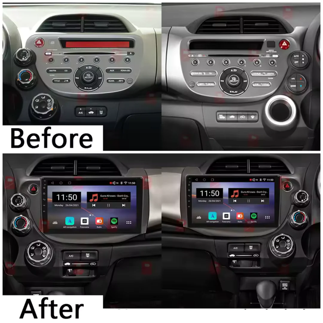 Honda Fit 2 GE Jazz Apple Carplay / Android Auto 10" Stereo Upgrade 2007-2014 - Image 3