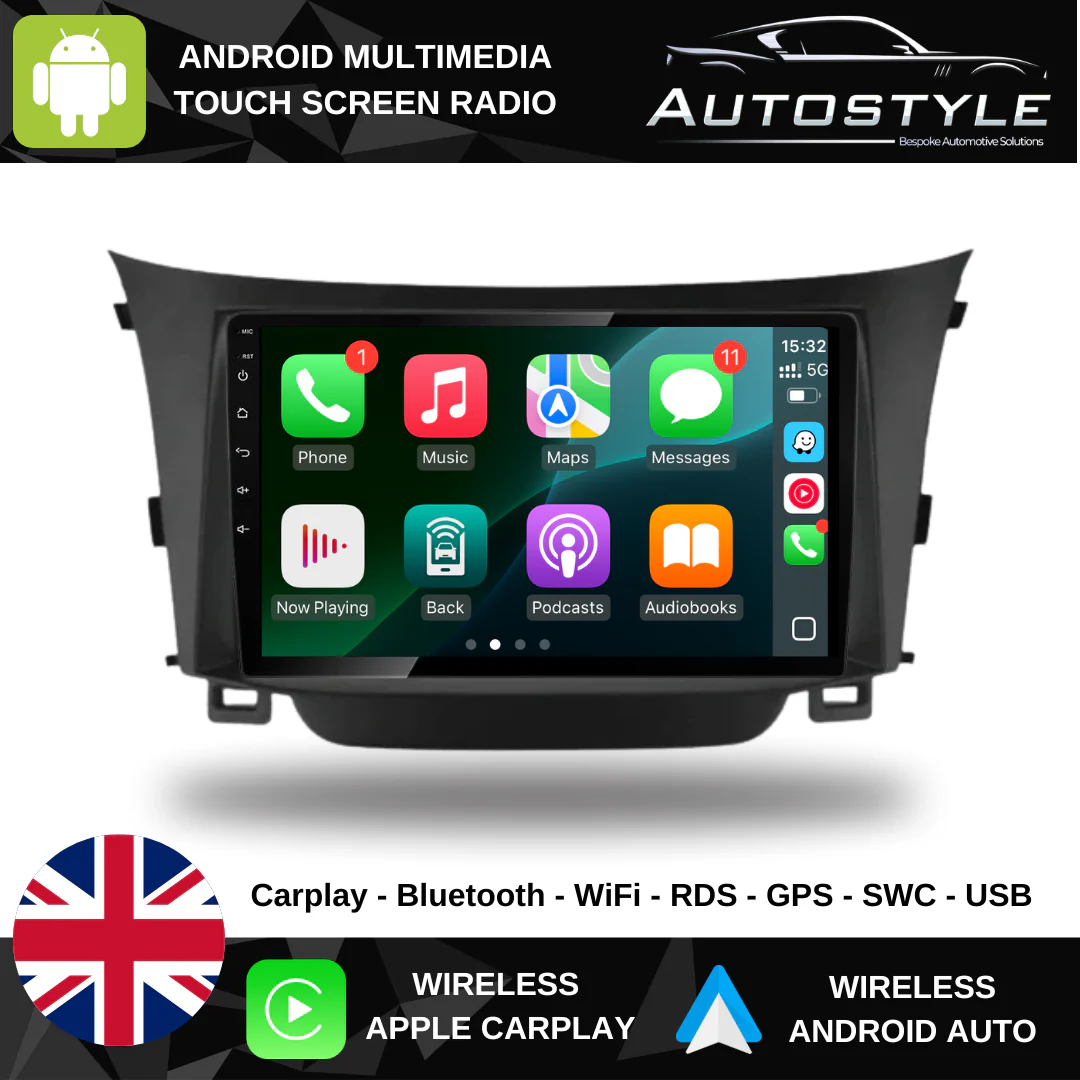 Hyundai i30 GD Elantra GT Apple Carplay / Android Auto 9" Stereo Upgrade 2011–17 - Image 2