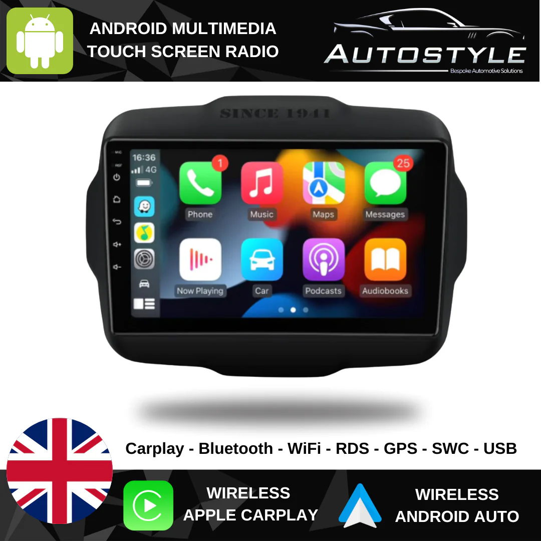 Jeep Renegade Apple Carplay / Android Auto 10" Stereo Upgrade 2014-2021 - Image 5
