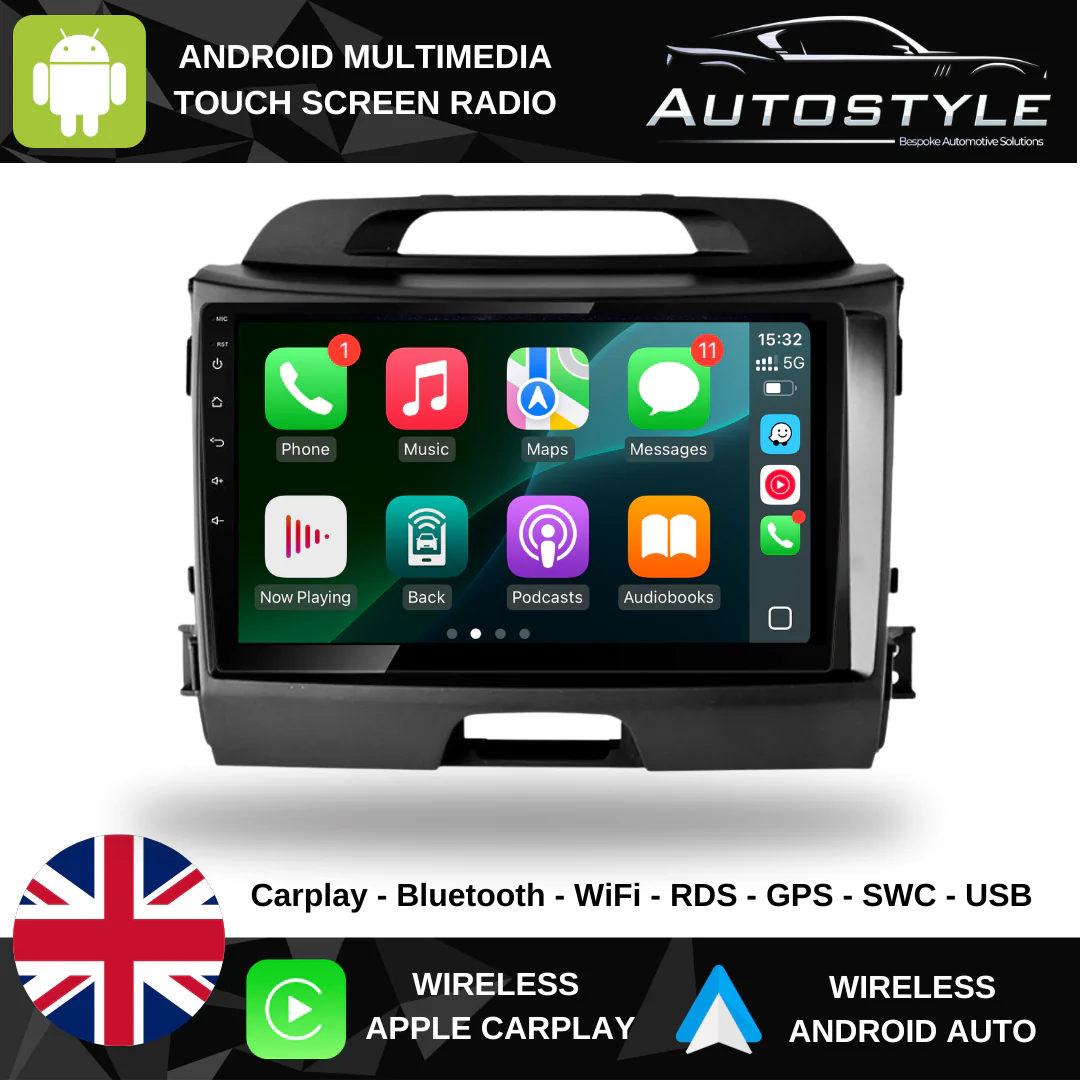 Kia Sportage Apple Carplay / Android Auto 9" Stereo Upgrade 2010-16 - Image 2