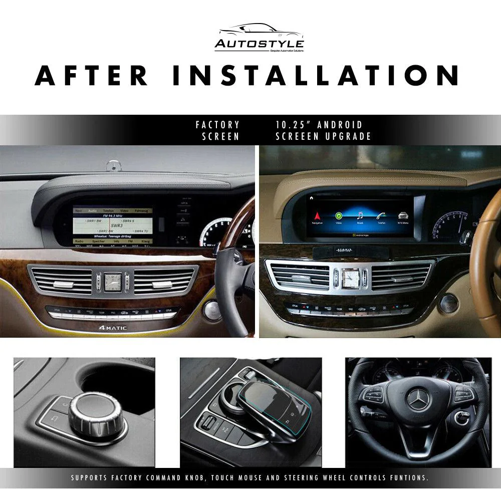 Mercedes-Benz S Class W221 (2005-2013) Apple CarPlay Android Auto 10.25" Touch Screen RHD - Image 12