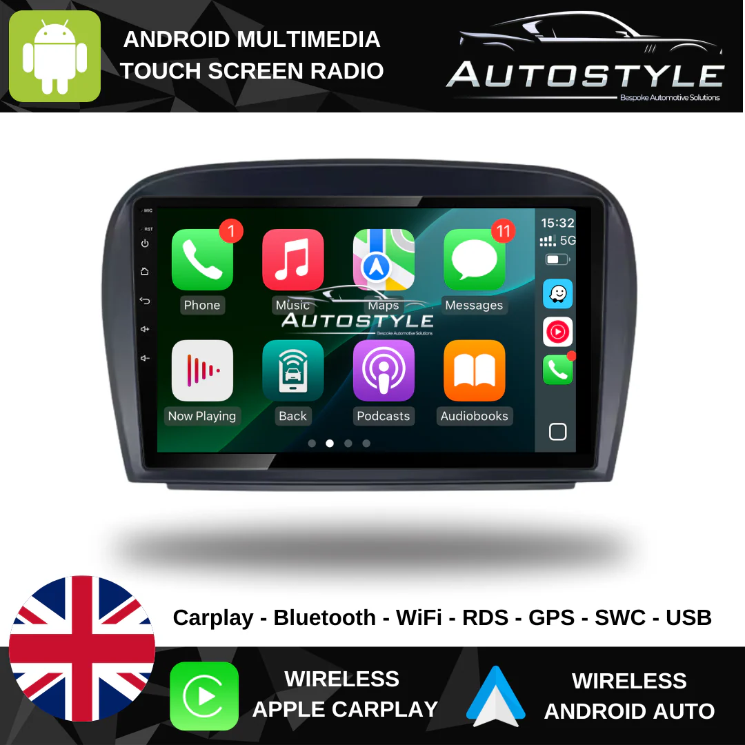Mercedes-Benz SL Class R230 Apple Carplay / Android Auto 9" Stereo Upgrade - Image 7