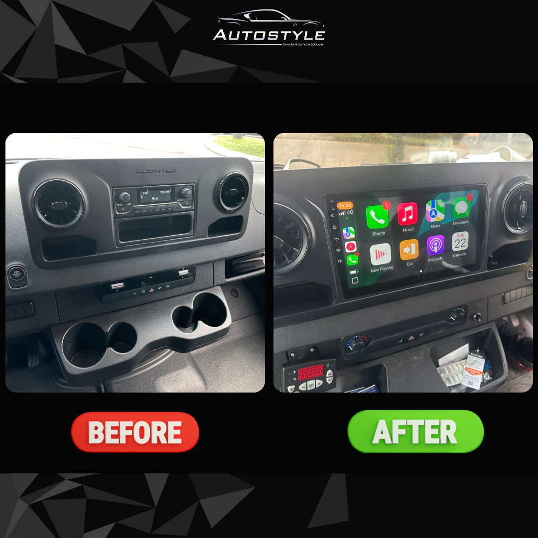 Mercedes-Benz Sprinter W907 Apple Carplay / Android Auto 10" Stereo Upgrade (2018-2023) - Image 4