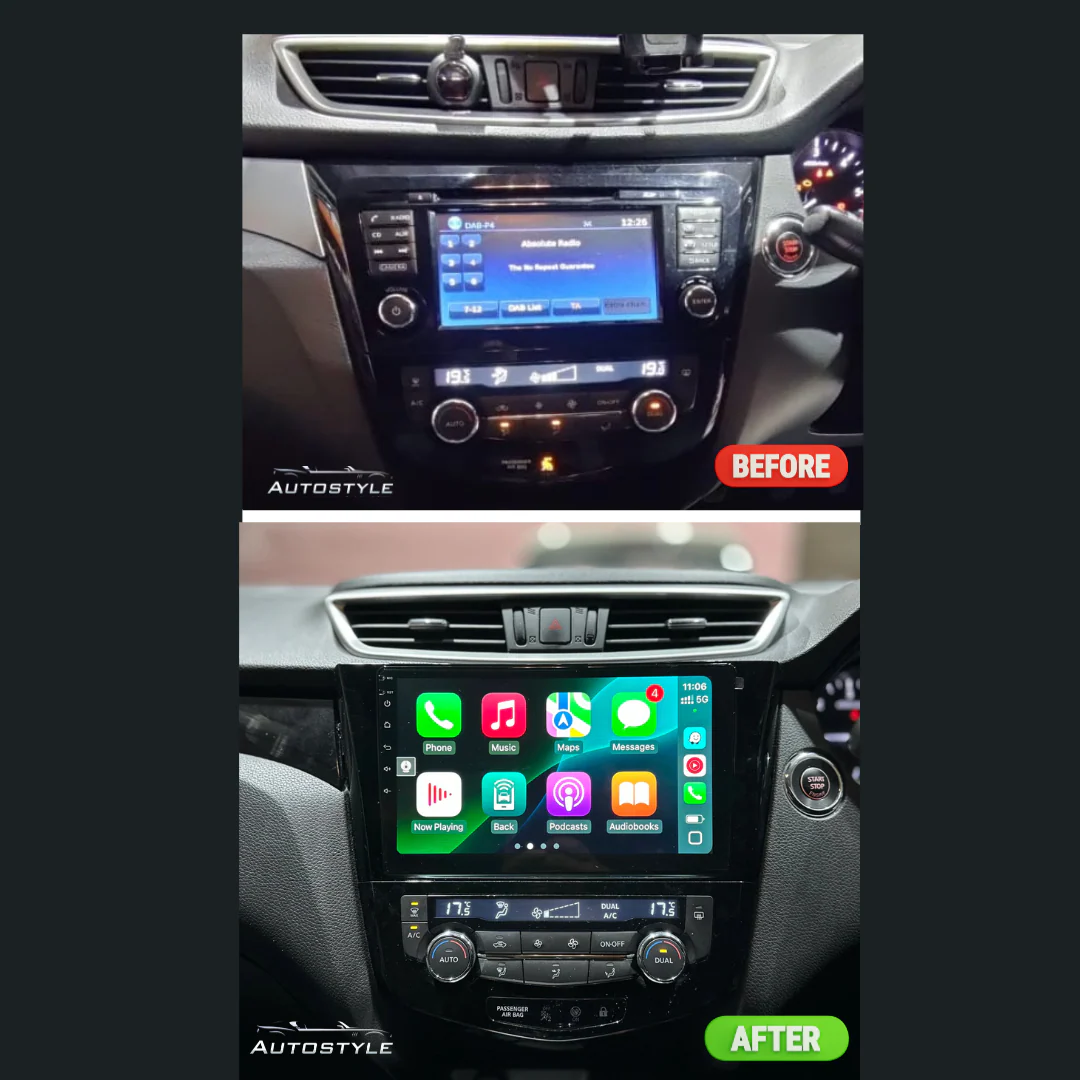 Nissan Qashqai / X-Trail Rogue T32 Apple Carplay / Android Auto 10" Stereo Upgrade (2013-20) - Image 4