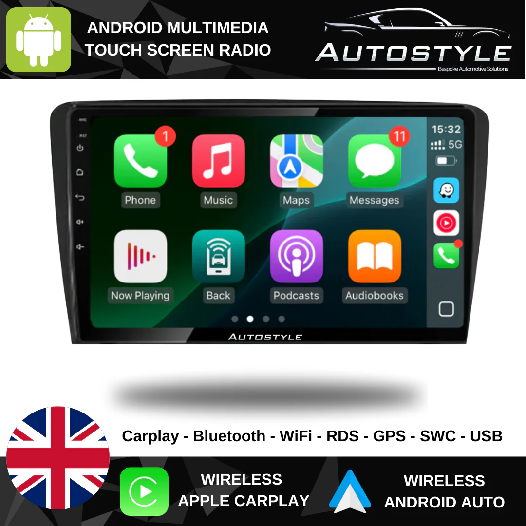Skoda Octavia Apple Carplay / Android Auto 9" Stereo Upgrade (2008-2013) - Image 2