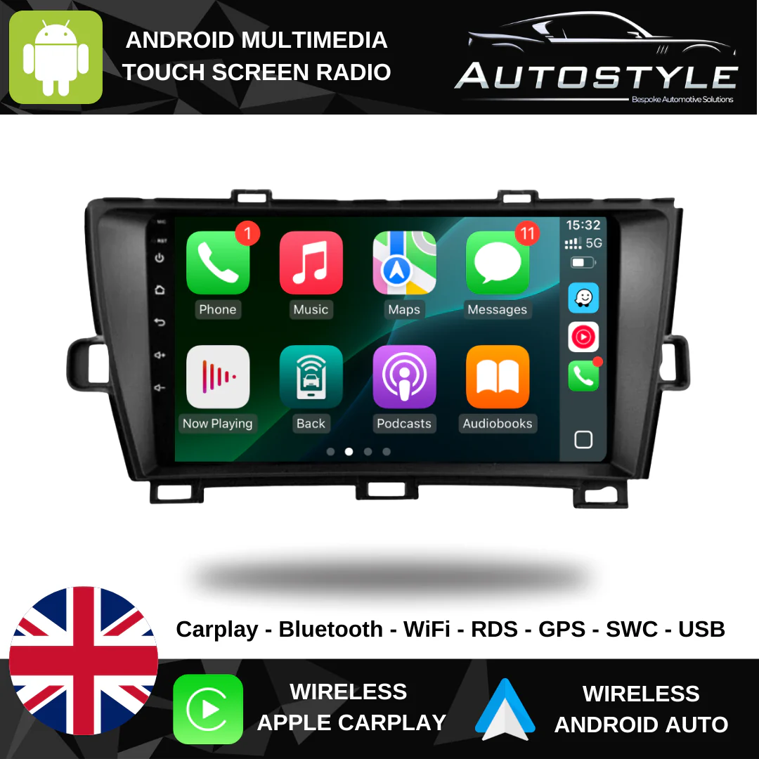 Toyota Prius XW30 Apple Carplay / Android Auto 9" Stereo Upgrade (2009 -2015) - Image 3