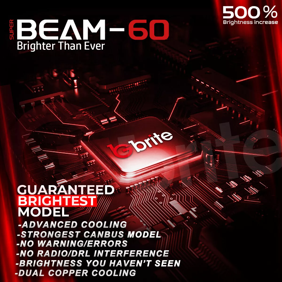 uper Beam 60 Canbus Error Free 120W 12000LM, Led Headlight 6000K Super Bright Bulbs with Advance Cooling Fan - Image 7
