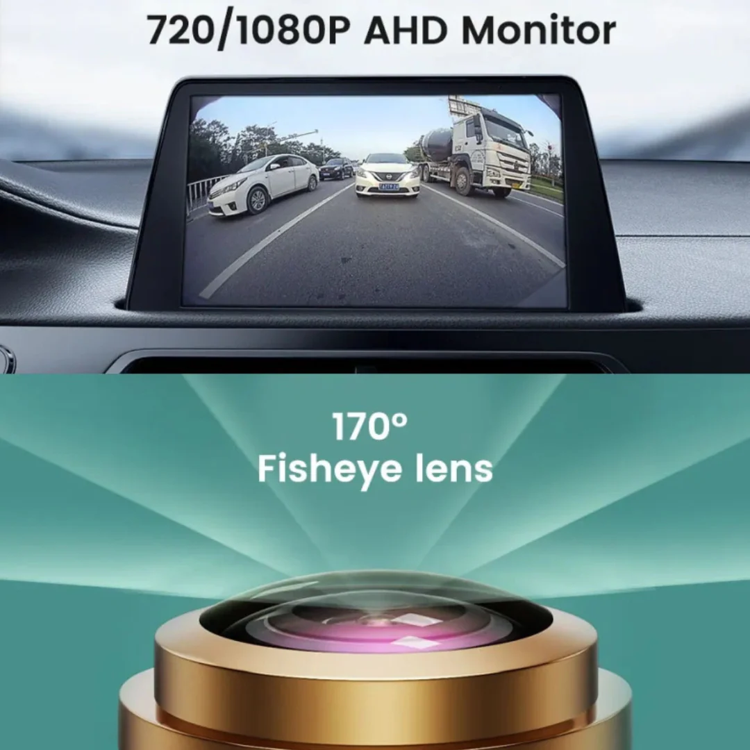 VW Transporter T5 T6 Van 1080P 170° Fisheye Lens LED Brake Light Reverse Camera - Image 3